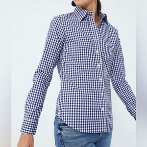 NEW Untuckit  Belleza Blue & White Checkered Button Up Shirt Size 2, 4, 6, 8, 16